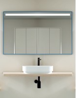 Espejo baño LED arenado con marco modelo LINE de Manillons Torrent