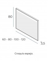 Espejo baño LED arenado con marco croquis