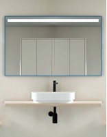 Espejo baño LED arenado con marco y antivaho modelo LINE Plus de Manillons Torrent