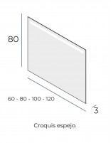 Espejo LED arenado antivaho croquis