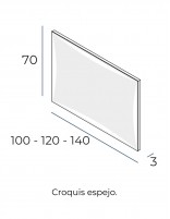 Espejo baño luz frontal croquis