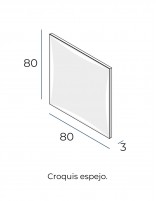Espejo baño luz frontal croquis