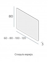 Espejo LED rectangular croquis