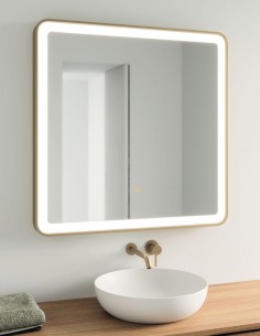 Espejo rectangular con marco LED y antivaho modelo NAO de Manillons Torrent