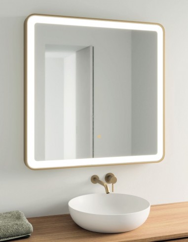 Espejo rectangular con marco LED y antivaho modelo NAO de Manillons Torrent