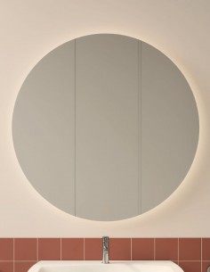 Espejo redondo con luz retroiluminada con antivaho modelo Bruma Plus de Manillons Torrent