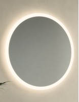 Espejo redondo arenado con luz modelo Moon de Manillons Torrent