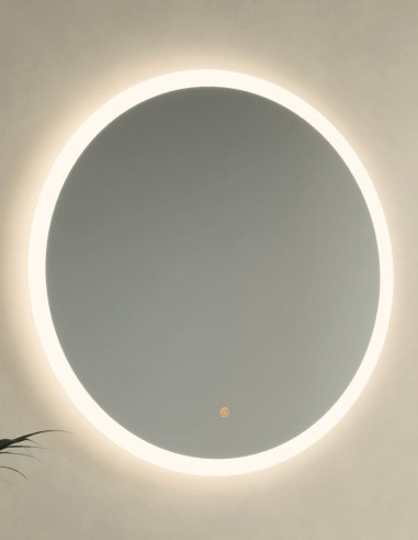 Espejo redondo arenado con luz y antivaho modelo Moon Plus de Manillons Torrent