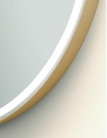 Espejo redondo con marco y luz detalle