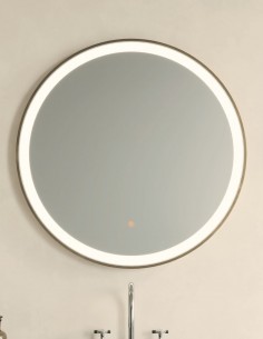 Espejo redondo con marco y luz modelo Sun de Manillons Torrent