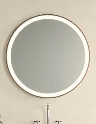 Espejo redondo con marco y luz modelo Sun de Manillons Torrent