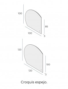 Espejo redondo para esquina modelo Hula de Manillons Torrent 2