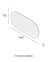 Espejo ovalado luz croquis