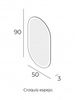 Espejo ovalado luz croquis vertical