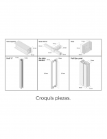 Mampara de ducha correderas sin perfiles despiece