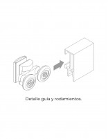 Mampara de ducha 1 hoja fija y 1 puerta corredera + lateral fijo despiece rodamientos