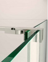 Mampara de ducha angular acero inoxidable detalle pinza