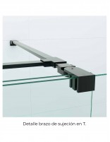 Mampara de ducha angular acero inoxidable detalle pinza