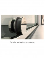 Mampara de ducha angular acero inoxidable detalle rodamiento