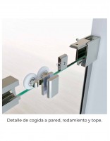 Mampara de ducha de 1 hoja fija y 1 puerta corredera detalle superior