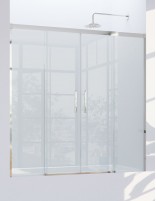 Mampara de bañera de 2 hojas fijas y 2 puertas correderas modelo CAUCE cromo de Bathplus