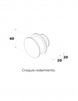 Mampara ducha acero inoxidable 2 fijos + 2 puertas Croquis rodamiento