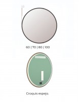 Espejo redondo negro con led croquis