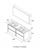 Mueble baño Noja Salgar croquis