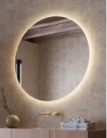 Espejo circular con led ambiente luz cálida detalle
