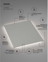 Espejo rectangular LED datos