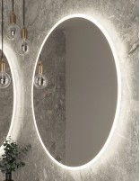 Espejo circular con luz detalle