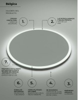 Espejo circular con luz detalle