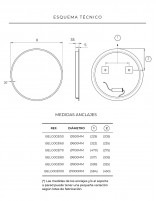Espejo circular con luz croquis