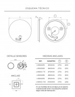 Espejo baño circular croquis