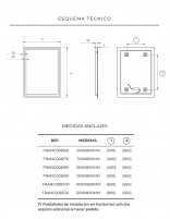 Espejo rectangular con luz medidas