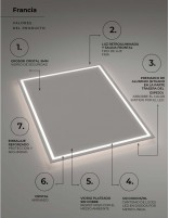Espejo rectangular con luz detalle