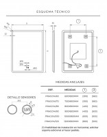 Espejo de baño con luz LED incorporada croquis
