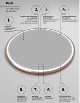 Espejo dorado redondo datos