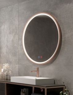 Espejo redondo oro rosa modelo París de LED Imex 2