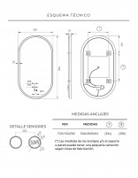 Espejo negro ovalado croquis