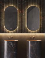 Espejo ovalado dorado