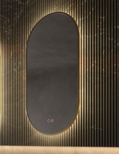 Espejo ovalado dorado modelo Tokyo de Led Imex