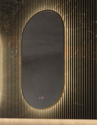Espejo ovalado dorado modelo Tokyo de Led Imex