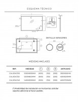 Espejo rectangular acero inoxidable dorado croquis