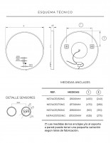 Espejo redondo marco negro croquis