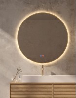 Espejo led redondo oro cepillado modelo FUN de LED Imex