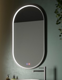 Espejo ovalado marco negro modelo RIO