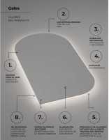 Espejo led sensor de movimiento modelo Gales datos