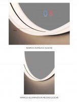 Espejo negro redondo detalles marco