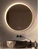 Espejo negro redondo modelo con marco iluminado BOLONIA de LED Imex